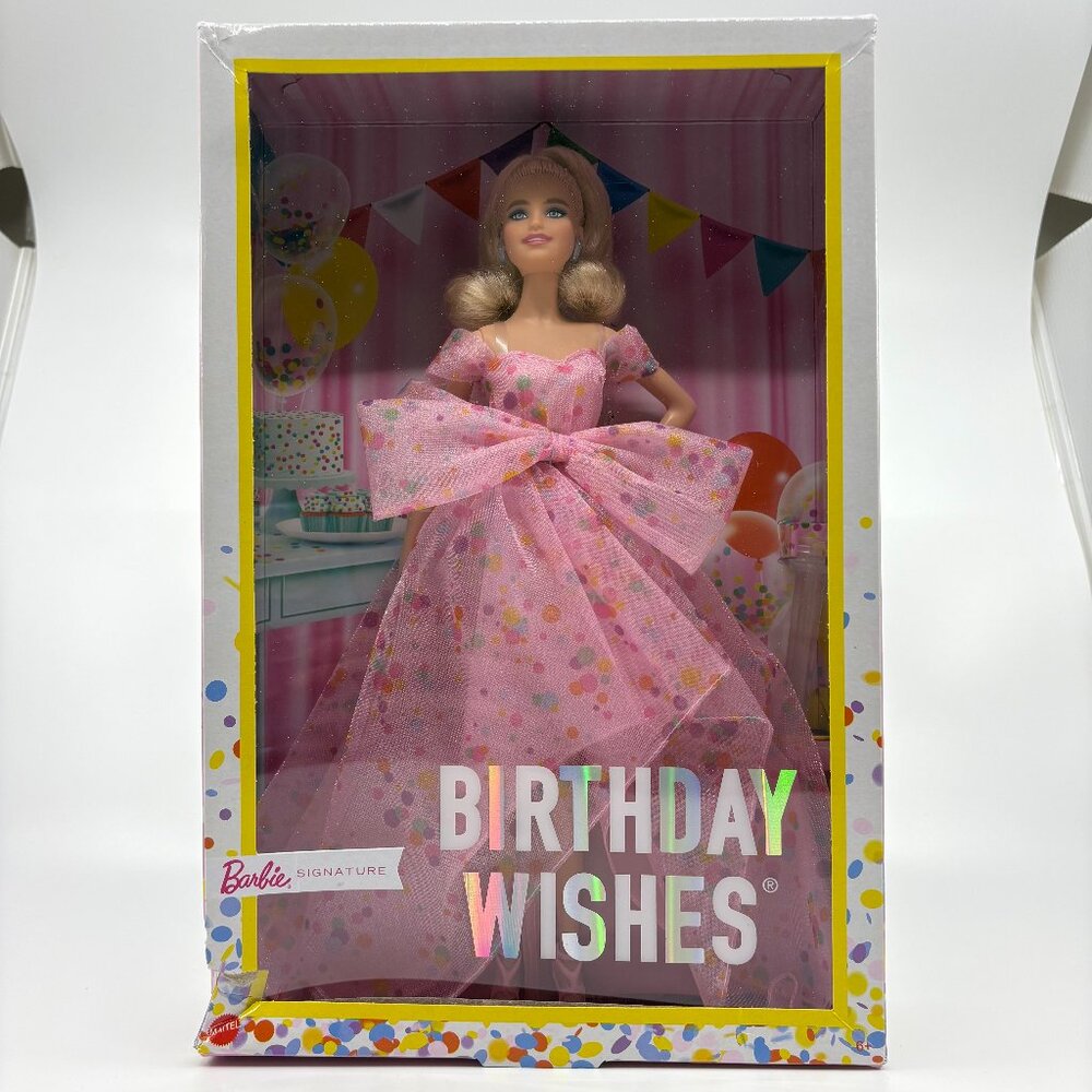 Barbie Signature Birthday Wishes Doll Pink Dress Box Damage